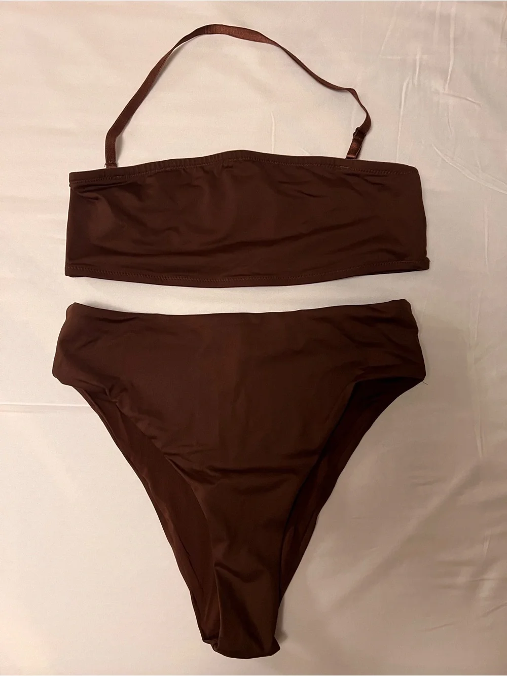 SKIMS Swim Brown Bandeau Swim Set